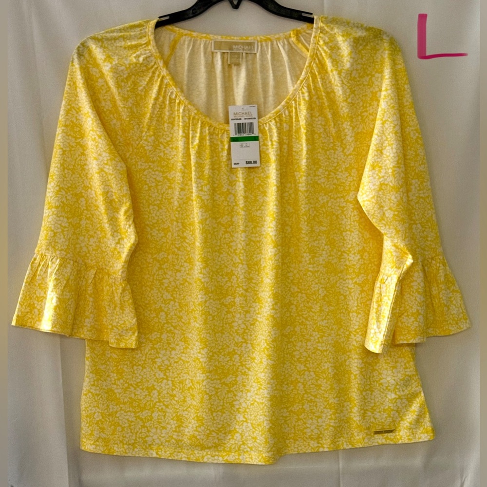 MICHAEL Michael Kors Floral Yellow Blouse
